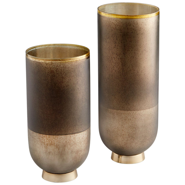 Cyan 10186 Vases & Planters - Black Onyx And Champagne