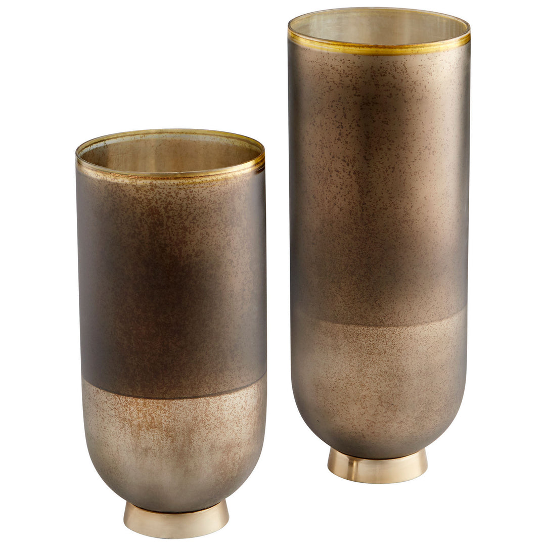 Cyan 10186 Vases & Planters - Black Onyx And Champagne