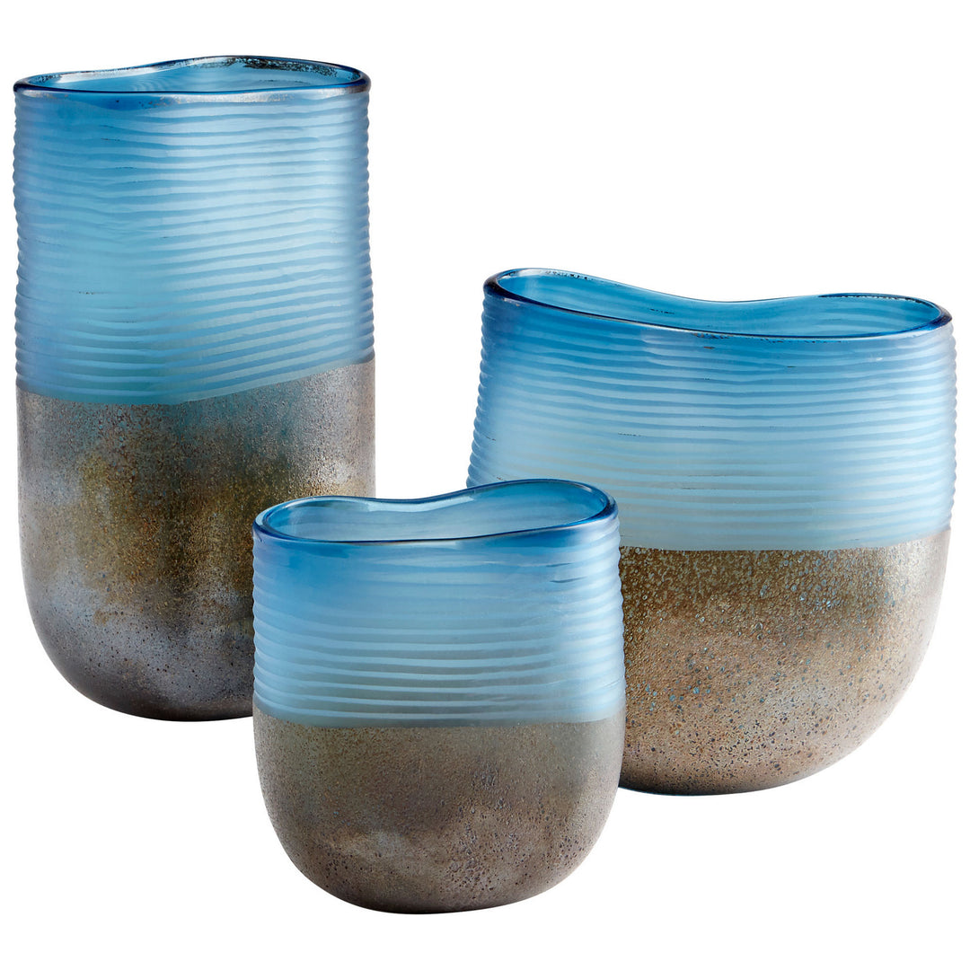 Cyan 10344 Vases & Planters - Blue And Iron Glaze