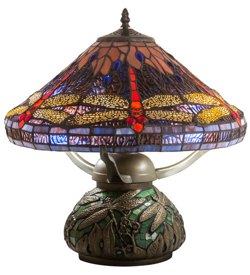 Meyda Tiffany Lighting 212524 Tiffany Dragonfly Two Light Table Lamp Lamp Bronze / Dark