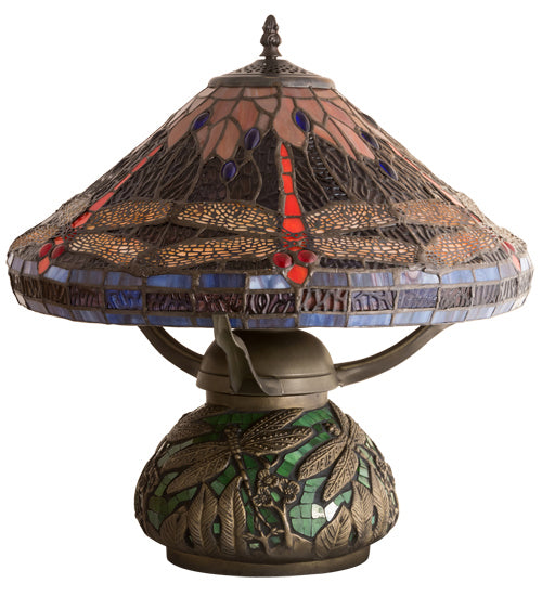 Meyda Tiffany Lighting 212524 Tiffany Dragonfly Two Light Table Lamp Lamp Bronze / Dark
