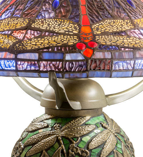 Meyda Tiffany Lighting 212524 Tiffany Dragonfly Two Light Table Lamp Lamp Bronze / Dark