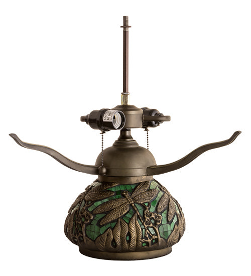 Meyda Tiffany Lighting 212524 Tiffany Dragonfly Two Light Table Lamp Lamp Bronze / Dark