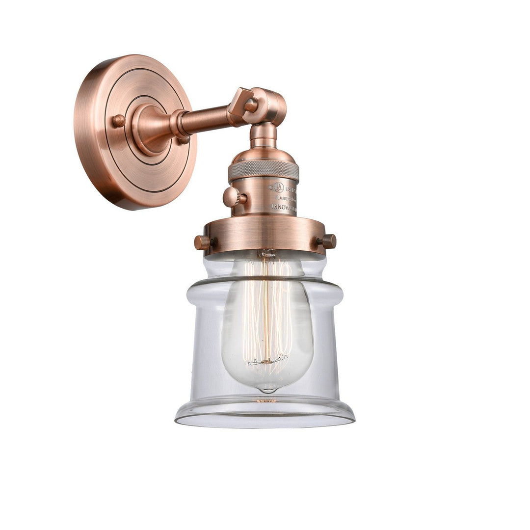 Innovations Franklin Restoration 203SW-AC-G182S-LED Wall Sconce Light - Antique Copper