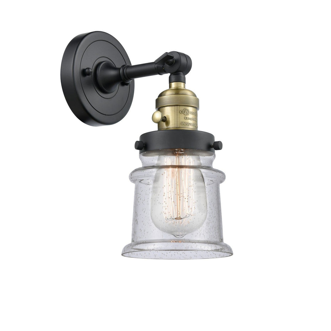 Innovations Franklin Restoration 203SW-BAB-G184S-LED Wall Sconce Light - Black Antique Brass