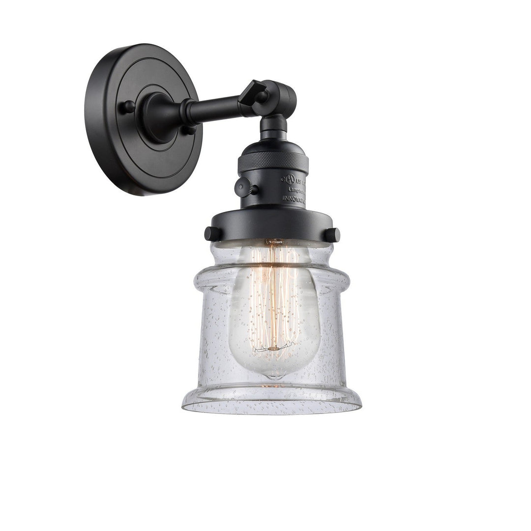 Innovations Franklin Restoration 203SW-BK-G184S-LED Wall Sconce Light - Matte Black