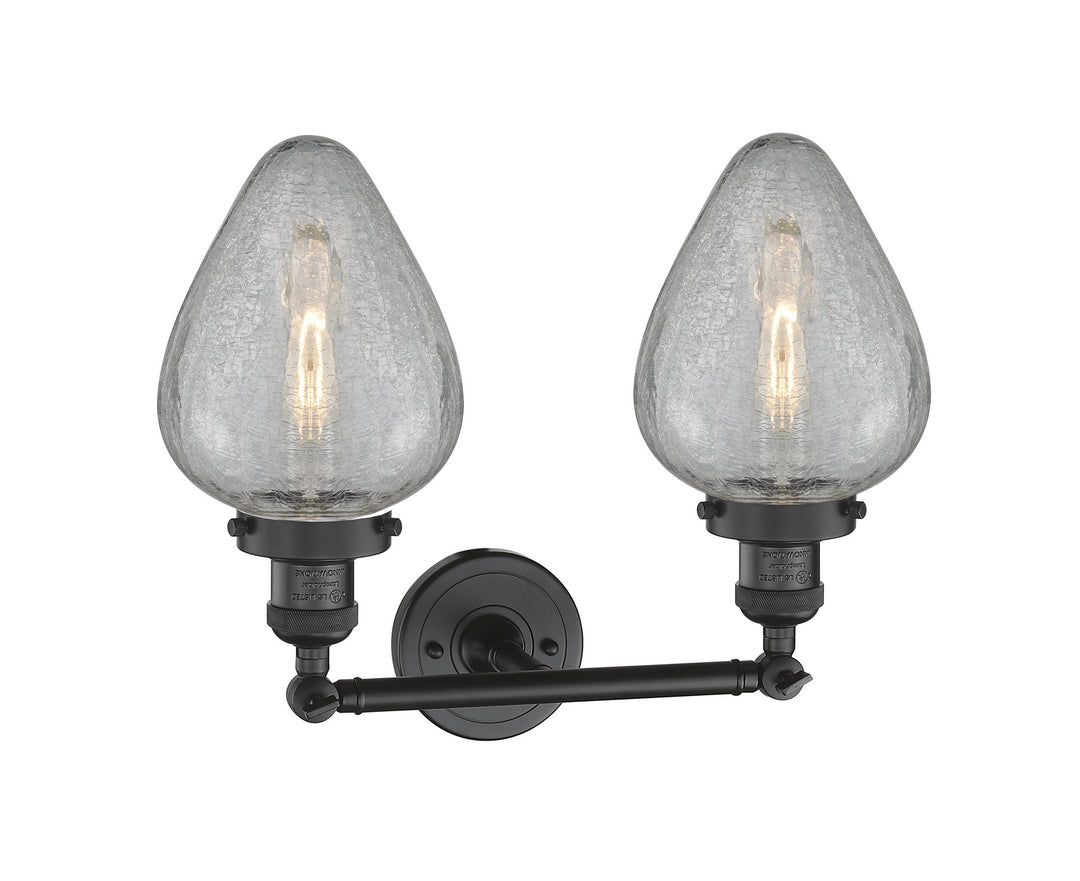 Innovations Franklin Restoration 208-BK-G165 Bath Vanity Light 17 in. wide - Matte Black
