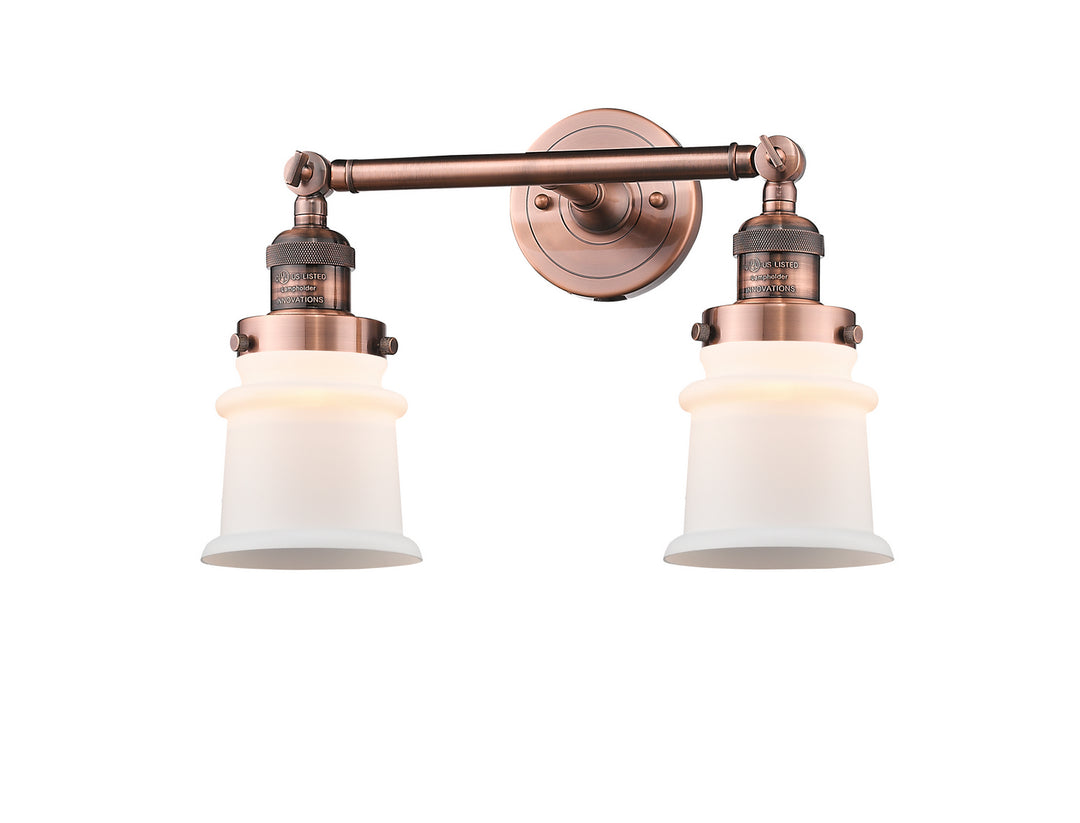 Innovations Franklin Restoration 208L-AC-G181S-LED Bath Vanity Light 6 in. wide - Antique Copper