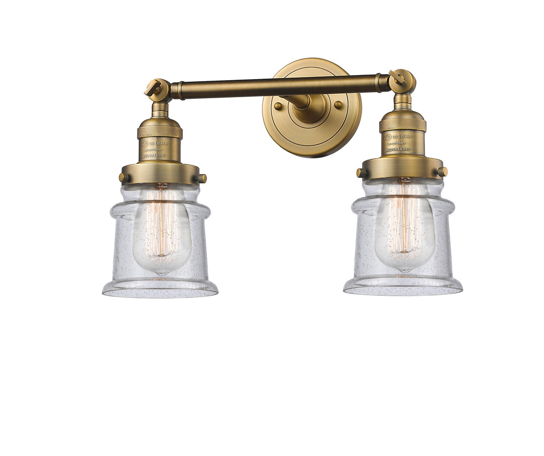 Innovations Franklin Restoration 208L-BB-G184S-LED Bath Vanity Light 6 in. wide - Brushed Brass