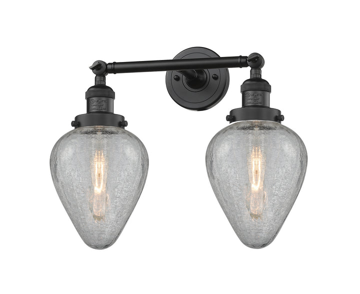 Innovations Franklin Restoration 208L-BK-G165 Bath Vanity Light 7 in. wide - Matte Black