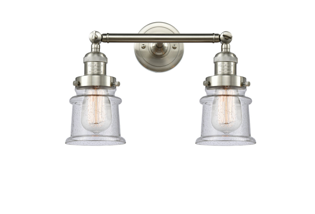 Innovations Franklin Restoration 208L-SN-G184S-LED Bath Vanity Light 6 in. wide - Brushed Satin Nickel