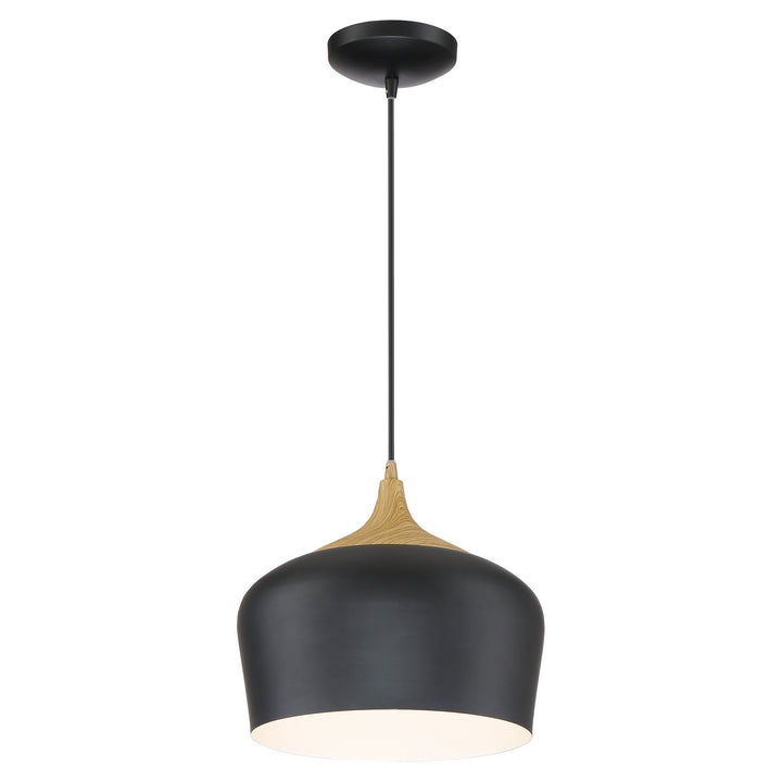 Access Blend 52057LEDDLP-BL/WGN Pendant Light - Black with Wood Grain