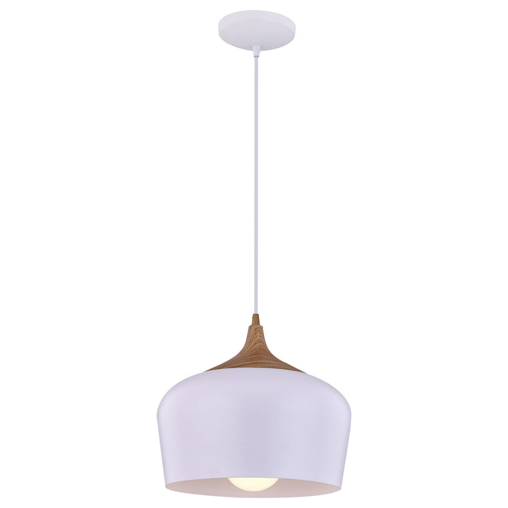 Access Blend 52057LEDDLP-WH/WGN Pendant Light - White with Wood Grain