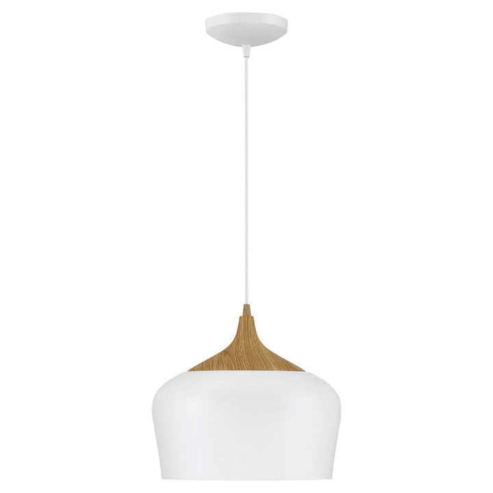 Access Blend 52057LEDDLP-WH/WGN Pendant Light - White with Wood Grain