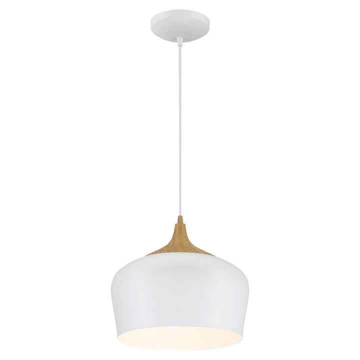 Access Blend 52057LEDDLP-WH/WGN Pendant Light - White with Wood Grain