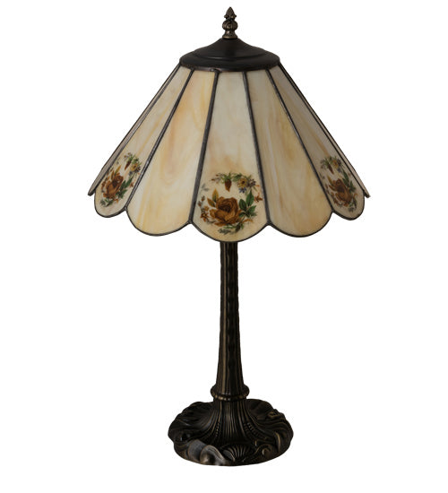 Meyda Tiffany Lighting 218828 Roses One Light Table Lamp Lamp Brass - Antique