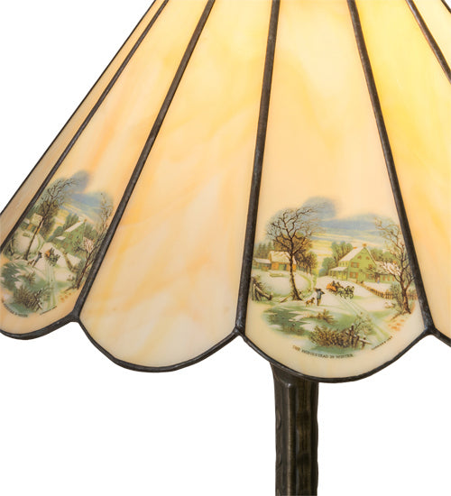 Meyda Tiffany Lighting 218838 Americana One Light Table Lamp Lamp Brass - Antique