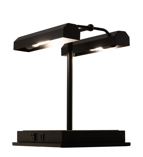 Meyda Tiffany Lighting 218706 Utica Two Light Library Lamp Lamp Bronze / Dark