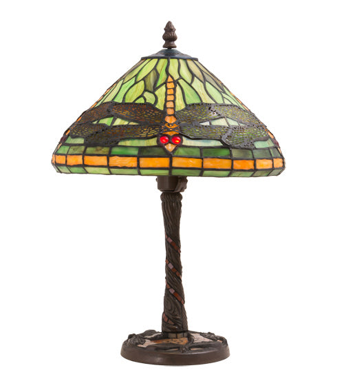 Meyda Tiffany Lighting 220523 Dragonfly One Light Table Lamp Lamp Bronze / Dark