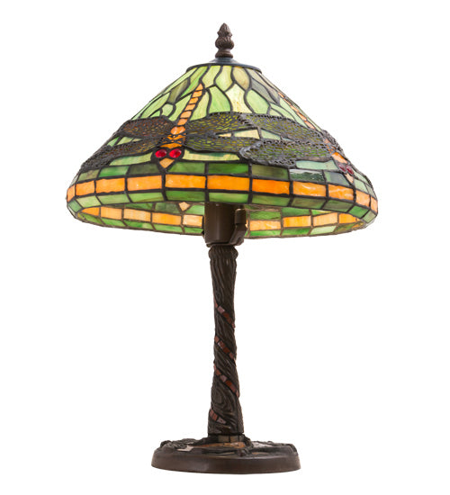 Meyda Tiffany Lighting 220523 Dragonfly One Light Table Lamp Lamp Bronze / Dark