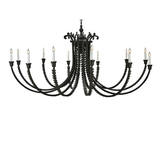 Meyda Tiffany 108852 Traditional 12 Light Chandelier from Oak Bough Collection Dark Finish, 80.00 inches, 80" Width, Timeless Bronze