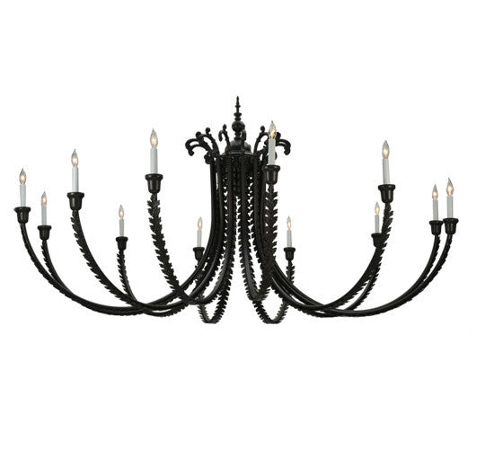 Meyda Tiffany 108852 Traditional 12 Light Chandelier from Oak Bough Collection Dark Finish, 80.00 inches, 80" Width, Timeless Bronze