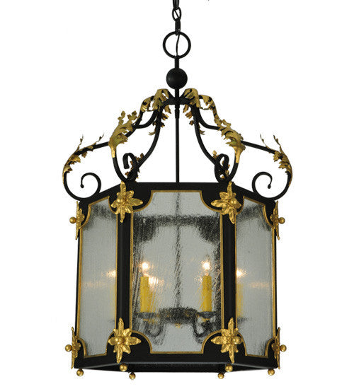 2nd Avenue Ganser 214159-4 Pendant Light - Blackwash With Gold Accents