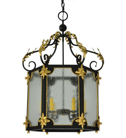 2nd Avenue Ganser 214159-4 Pendant Light - Blackwash With Gold Accents