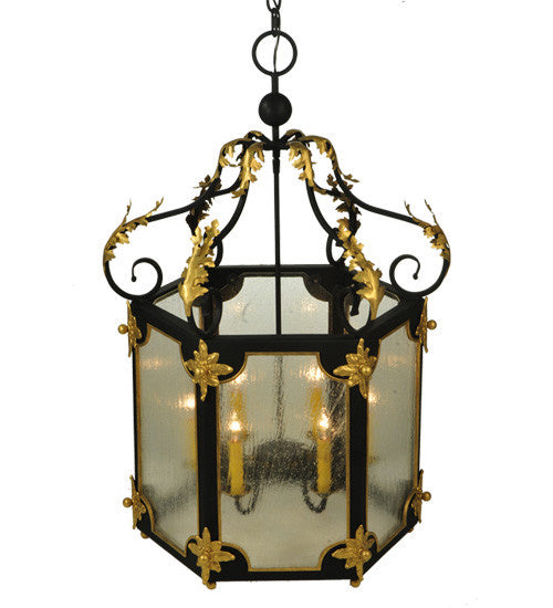 2nd Avenue Ganser 214159-4 Pendant Light - Blackwash With Gold Accents