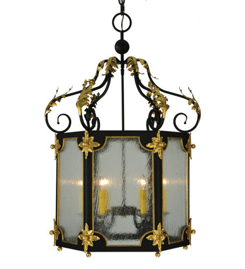 2nd Avenue Ganser 214159-4 Pendant Light - Blackwash With Gold Accents