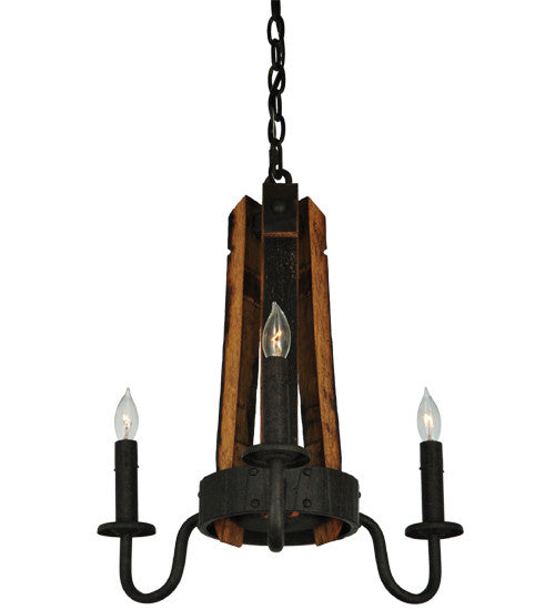 2nd Avenue Barrel Stave 202042-3 Chandelier Light - Coffee Bean