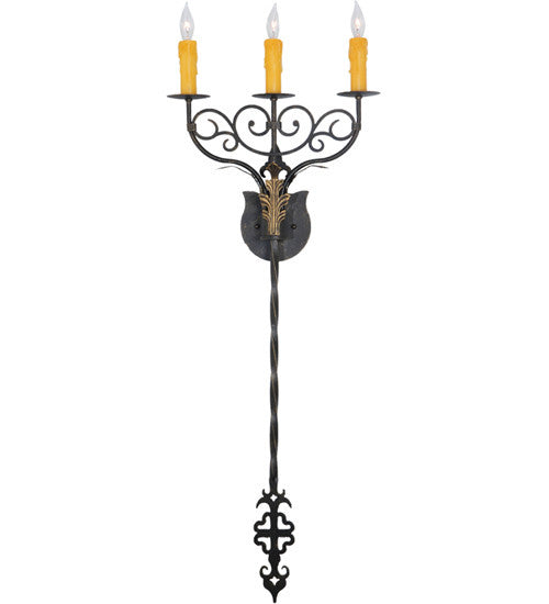 2nd Avenue Merano 04.1340.15.40H Wall Sconce Light - Chestnut W/ Gold Accents