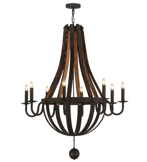 2nd Avenue Barrel Stave 15855-2 Chandelier Light - Coffee Bean