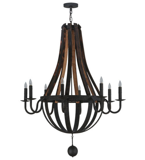 2nd Avenue Barrel Stave 15855-2 Chandelier Light - Coffee Bean