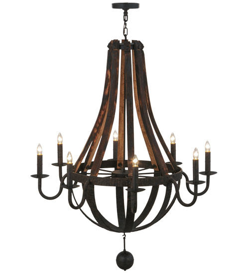 2nd Avenue Barrel Stave 15855-2 Chandelier Light - Coffee Bean