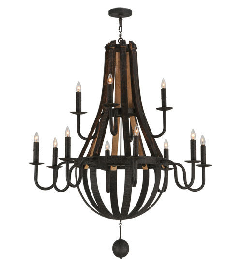 2nd Avenue Barrel Stave 15855-6 Chandelier Light - Coffee Bean