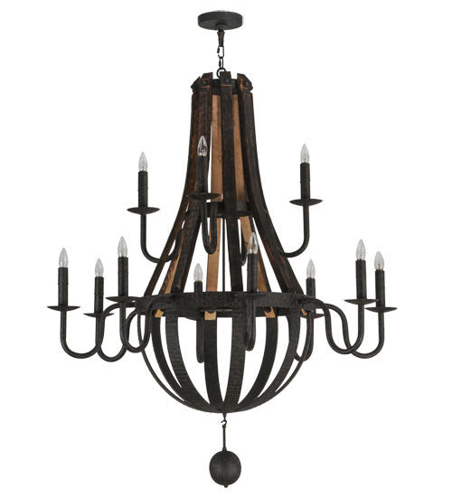 2nd Avenue Barrel Stave 15855-6 Chandelier Light - Coffee Bean