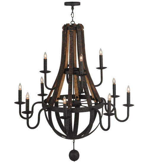 2nd Avenue Barrel Stave 15855-6 Chandelier Light - Coffee Bean