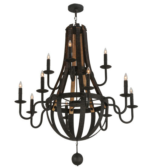 2nd Avenue Barrel Stave 15855-6 Chandelier Light - Coffee Bean