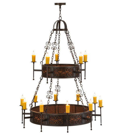 2nd Avenue Toscano 219486-2 Chandelier Light - Cafe Noir Natural Rust