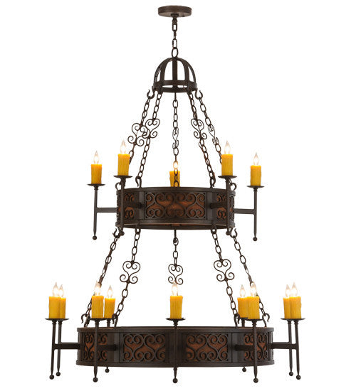 2nd Avenue Toscano 219486-2 Chandelier Light - Cafe Noir Natural Rust