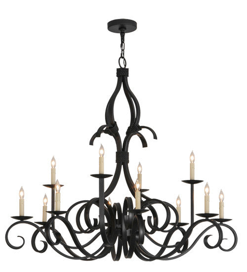 2nd Avenue Cypress 200076-16 Chandelier Light - Satin Black Wrought Iron