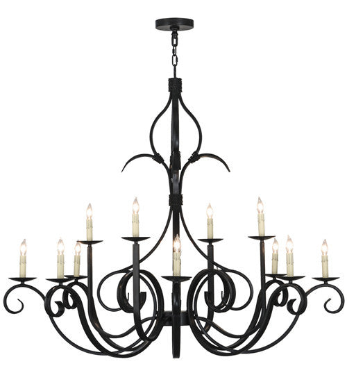 2nd Avenue Cypress 200076-18 Chandelier Light - Satin Black Wrought Iron