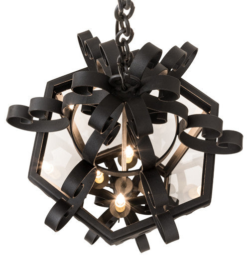 2nd Avenue Cadenza 871464.16.SCROLL.3BLK Pendant Light - Black Textured