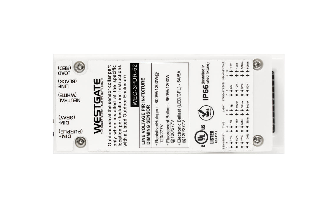 Westgate Lighting WEC-3PDR-52  Sensor Dip & Rc Decor White