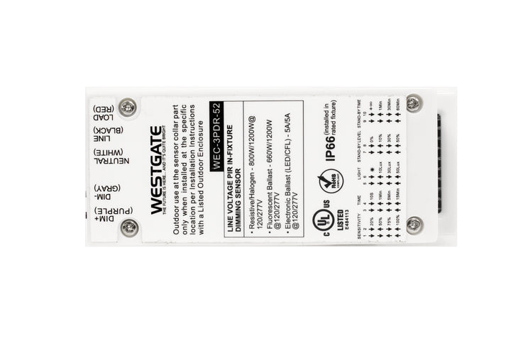 Westgate Lighting WEC-3PDR-52  Sensor Dip & Rc Decor White