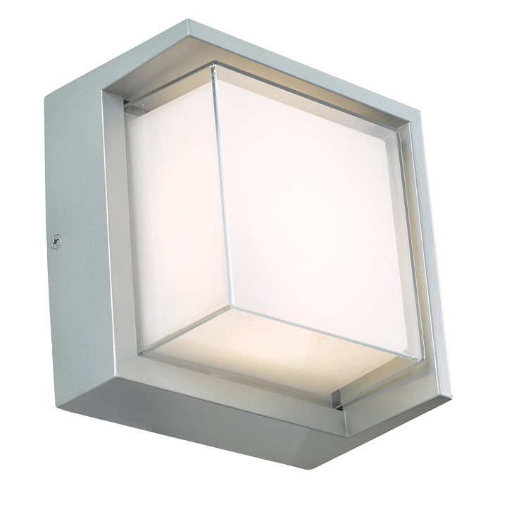 Abra Lighting 50023ODW-SL Geo Led Wall Fixture Outdoor Pewter, Nickel, Silver