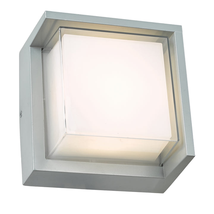 Abra Lighting 50023ODW-SL Geo Led Wall Fixture Outdoor Pewter, Nickel, Silver