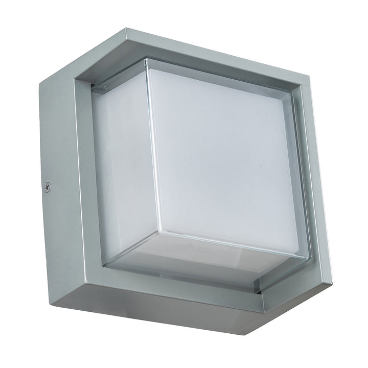Abra Lighting 50023ODW-SL Geo Led Wall Fixture Outdoor Pewter, Nickel, Silver
