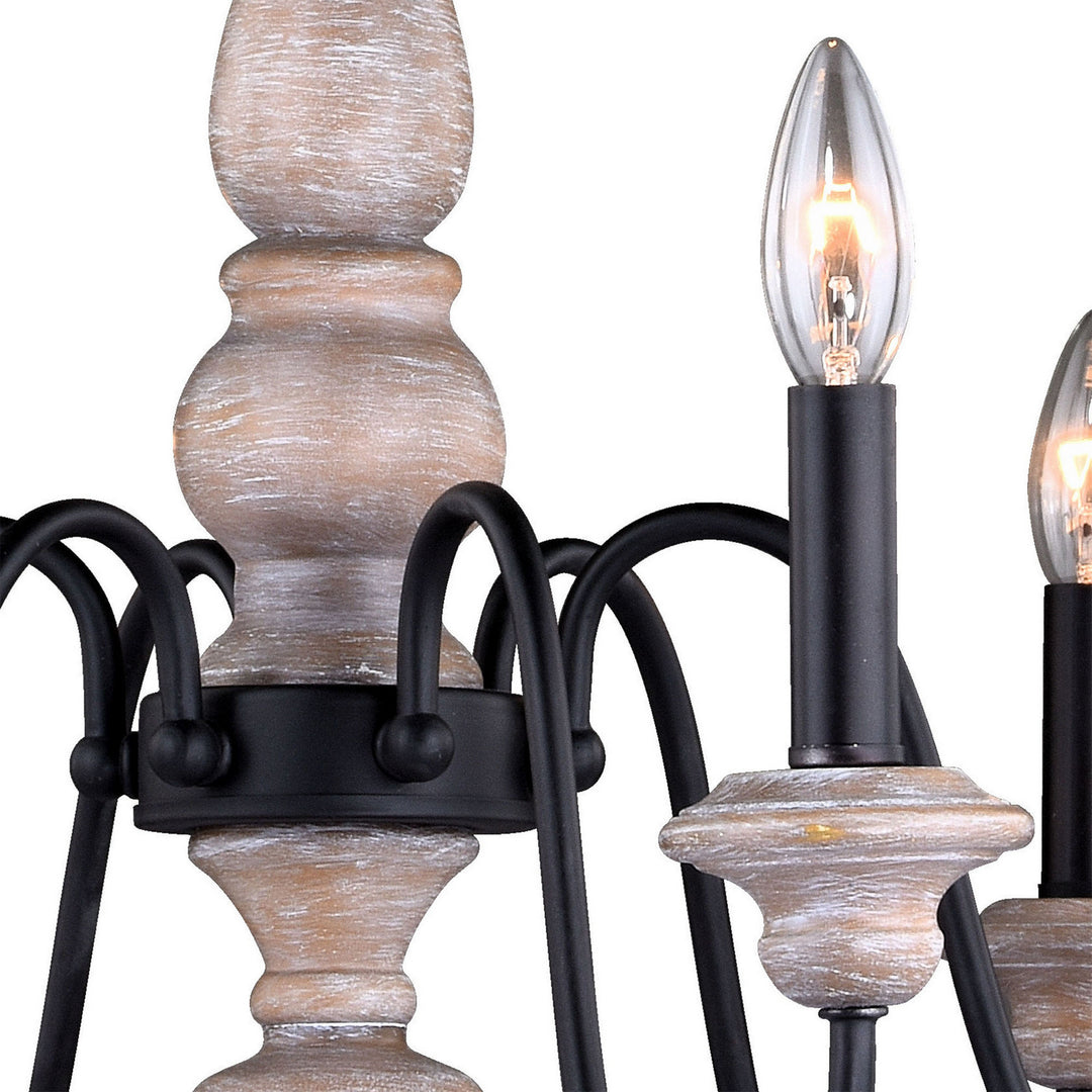 Vaxcel Georgetown H0236 Chandelier Light - Vintage Ash and Oil Burnished Bronze